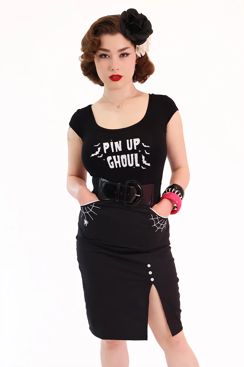 Pin Up Ghoul Black Tee Shirt - Image 4